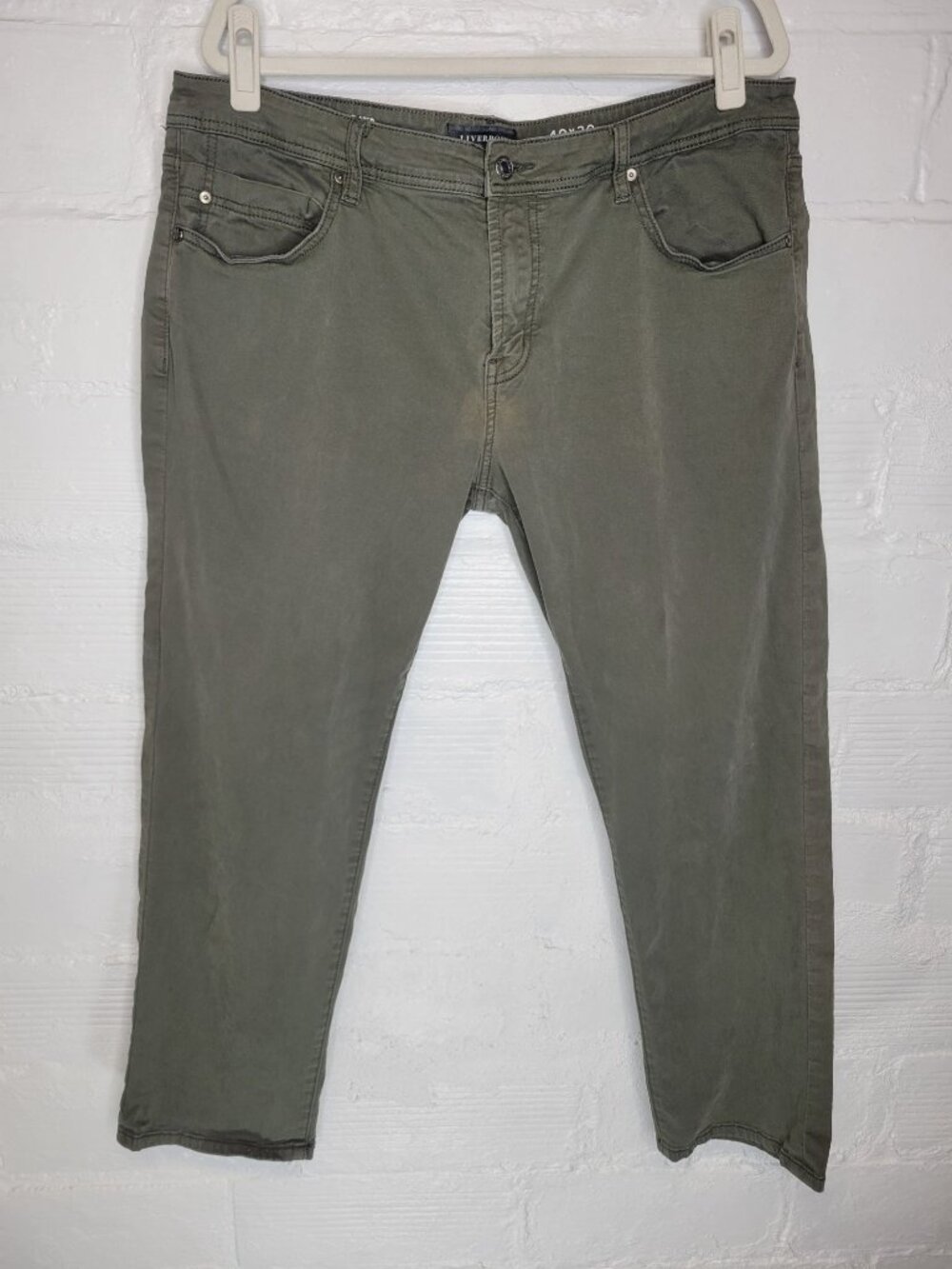 Liverpool Men's Size 40 x 30 Pants Relaxed Straight Green